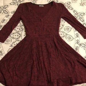 Maroon sweater dress